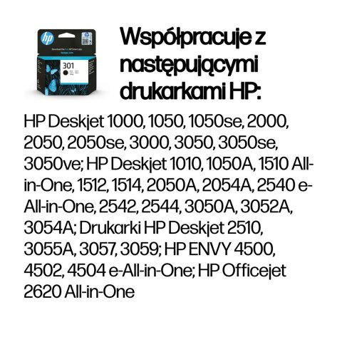 HP 301 oryginalny wkład atramentowy czarny