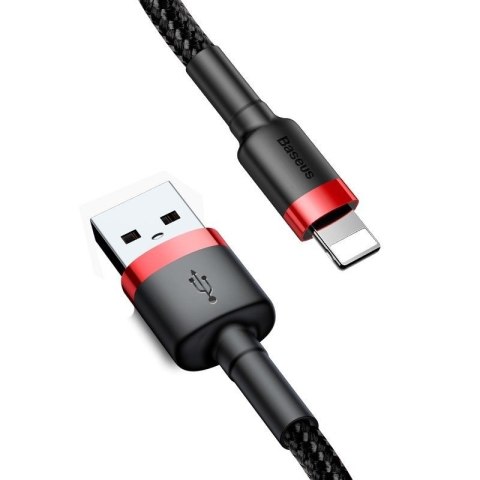 Kabel Baseus CALKLF-C19 (Lightning M - USB 2.0 M; 2m; kolor czarno-czerwony)