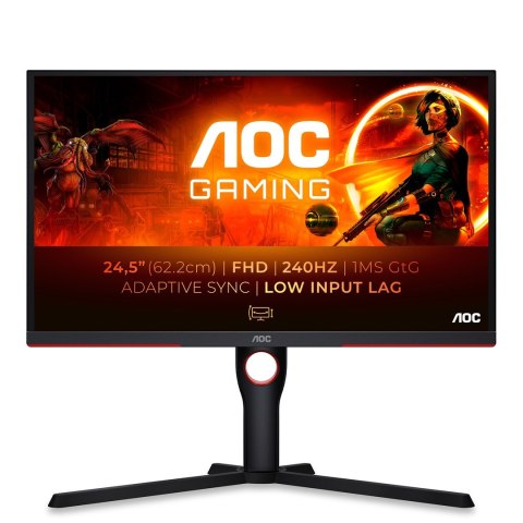 AOC G3 25G3ZM/BK monitor komputerowy 62,2 cm (24.5") 1920 x 1080 px Full HD Czarny, Czerwony