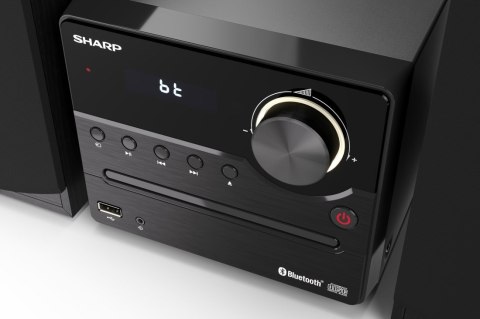 Sharp XL-B512(BK) Mikrosystem Hi-Fi, CD/FM/USB/Bluetooth v5.0, 45W, czarny Sharp | Mikrosystem Hi-Fi | XL-B512(BK) | Gniazdo USB