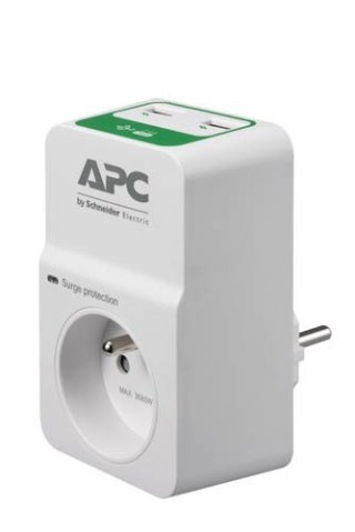 APC PM1WU2-FR ochrona przeciwprzepięciowa Biały 1 x gniazdo sieciowe 230 V