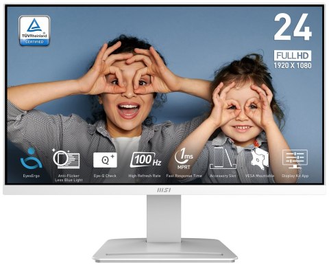 MSI Pro MP2412W monitor komputerowy 60,5 cm (23.8") 1920 x 1080 px Full HD LCD Biały