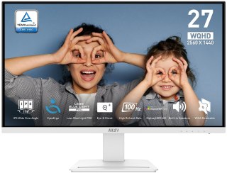 MSI Pro MP273QW E2 monitor komputerowy 68,6 cm (27") 2560 x 1440 px Wide Quad HD Biały