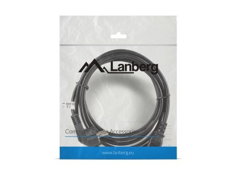 Kabel Lanberg CA-C13C-11CC-0050-BK (C13 / IEC C13 / IEC 320 C13 F - Schuko M; 5m; kolor czarny)