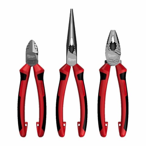 MILWAUKEE SZCZYPCE ZESTAW 3szt. (UNIWERSALNE 180mm, BOCZNE 160mm, DŁUGIE 205mm)