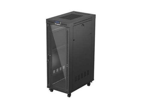 Szafa instalacyjna Rack Lanberg stojąca 19" 32U 600x1000 czarna drzwi przeszklone LCD (flat pack) Szafa instalacyjna Rack Lanberg stojąca 19" 32U 600x1000 czarna drzwi przeszklone LCD (flat pack)