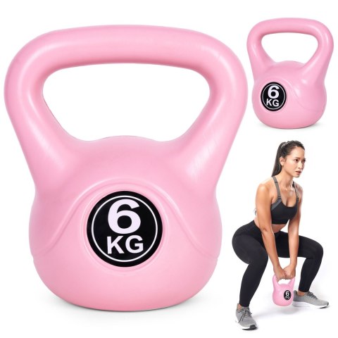 Kettlebell kettle 6 kg do ćwiczeń hantla kula odważnik obciążenie ciężar fitness różowy ModernHome Kettlebell kettle 6 kg do ćwiczeń hantla kula odważnik obciążenie ciężar fitness różowy ModernHome