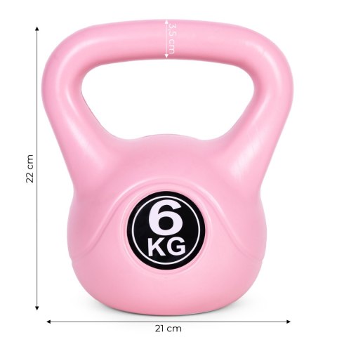 Kettlebell kettle 6 kg do ćwiczeń hantla kula odważnik obciążenie ciężar fitness różowy ModernHome Kettlebell kettle 6 kg do ćwiczeń hantla kula odważnik obciążenie ciężar fitness różowy ModernHome