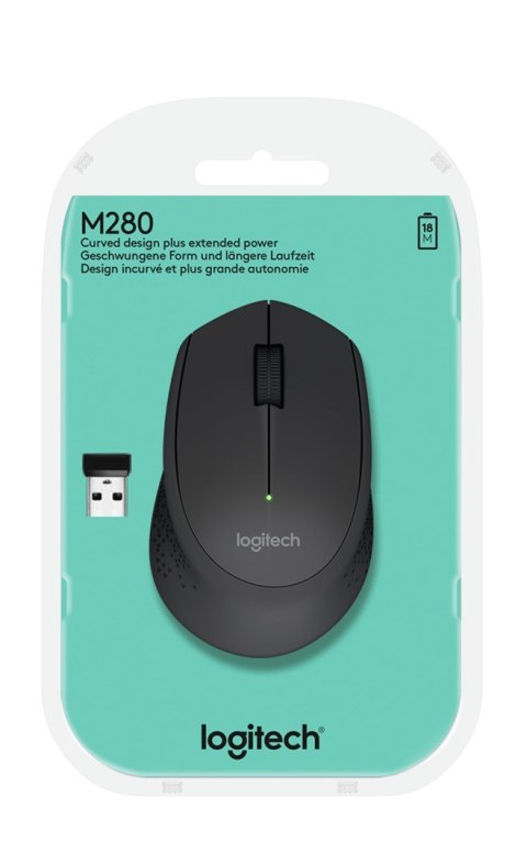 Mysz Logitech M280 910-004287 (optyczna; 1000 DPI; kolor czarny)