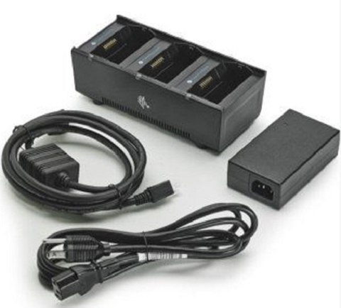 3 slot battery charger; ZQ600, QLn and ZQ500 Series; Includes power supply and EU power cord