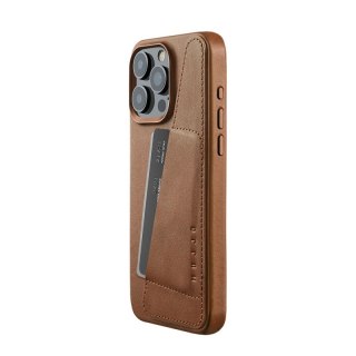 Mujjo Full Leather Wallet Case - etui skórzane do iPhone 15 Pro Max kompatybilne z MagSafe (tan)