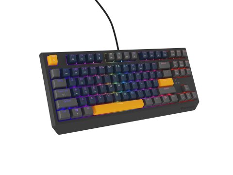 GENESIS THOR 230 TKL klawiatura Gaming USB + RF Wireless + Bluetooth QWERTY Czarny, Niebieski, Szary, Pomarańczowy