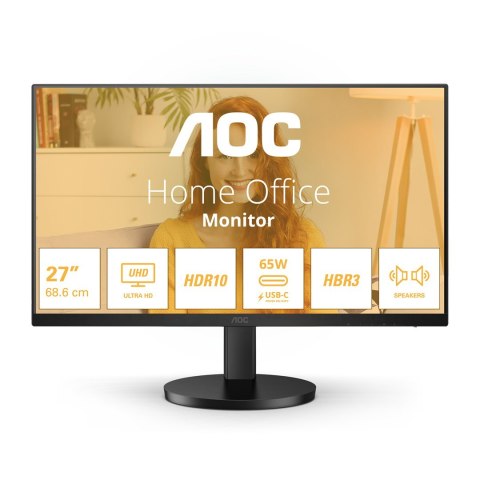 AOC B3 U27B3CF monitor komputerowy 68,6 cm (27") 3840 x 2160 px 4K Ultra HD LCD Czarny