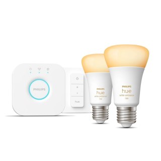 Philips Hue White ambiance Zestaw startowy: 2 inteligentne żarówki E27 (1100) + regulator przyciemniania Hue Dimmer switch