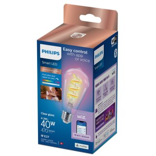 Philips Przezroczysta żarówka LED z widocznym spiralnym żarnikiem 40 W ST64 E27