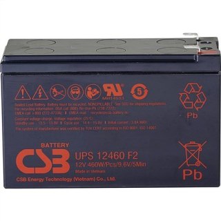 Akumulator CSB 12V, 9Ah, AGM | UPS12460F2 | 460 W