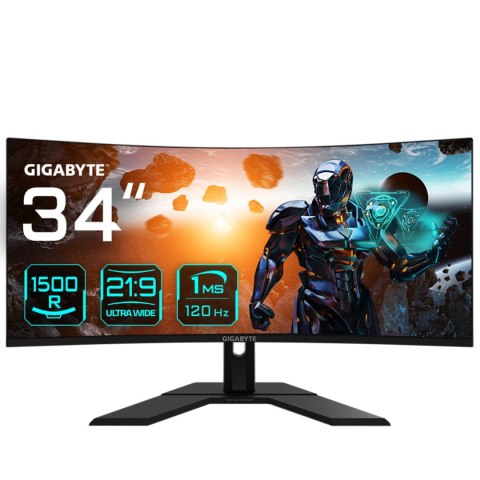 GIGABYTE GS34WQC LED display 86,4 cm (34") 3440 x 1440 px Wide Quad HD Czarny