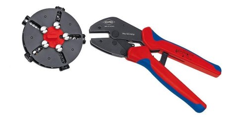 Knipex 97 33 02 zaciskarka kablowa Narzędzie do zaciskania Niebieski, Czerwony