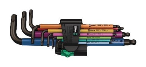 Wera 950 Spkl9 Hex-plus Hex Key Set Zestaw kluczy imbusowych w kształcie litery L Metryczny/imperialny 9 szt.