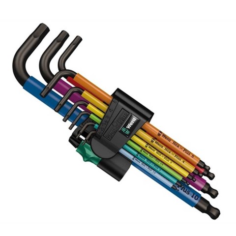 Wera 950 Spkl9 Hex-plus Hex Key Set Zestaw kluczy imbusowych w kształcie litery L Metryczny/imperialny 9 szt.