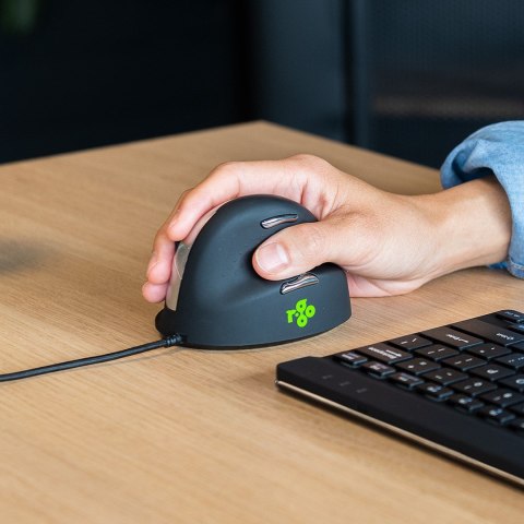 Ergonomiczna mysz R-Go Maus HE ergonomicznie praworęczna USB średnia czarna retail