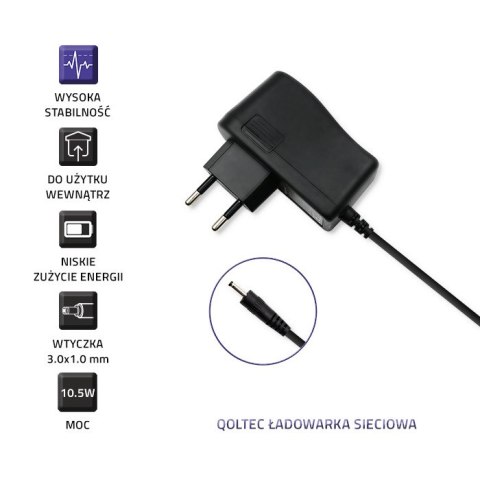 Qoltec Ładowarka sieciowa 10.5W | 5V | 2.1A | 3.0*1.0