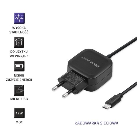 Qoltec Ładowarka sieciowa 17W | 5V | 3.4A | USB + Micro USB