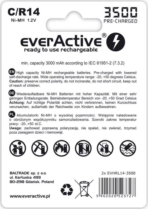 Zestaw akumulatorków everActive EVHRL14-3500 (3500mAh ; Ni-MH)