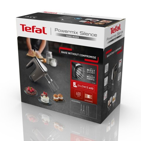 Tefal Powermix Silence HT650E Mikser ręczny 600 W Srebrny