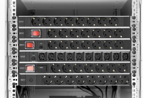 Digitus Listwa zasilająca PDU 19" Rack, 7x gniazdo schuko, 2.0m, 1x wtyk unischuko, 16A, wł./wył., zabezpieczenie przepięciowe, 