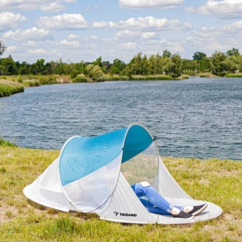 NAMIOT PLAŻOWY 220X120X90CM - TURKUSOWO - SZARY