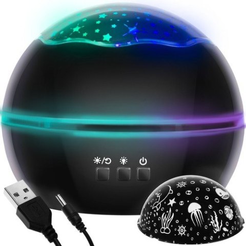 LAMPKA NOCNA Z PROJEKTOREM- CZARNA LP16857