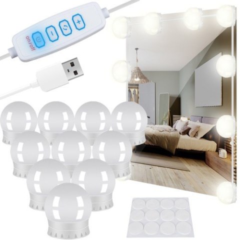 LAMPKI LED NA LUSTRO/ DO TOALETKI- 10SZT. LAMPKI LED NA LUSTRO/ DO TOALETKI- 10SZT.