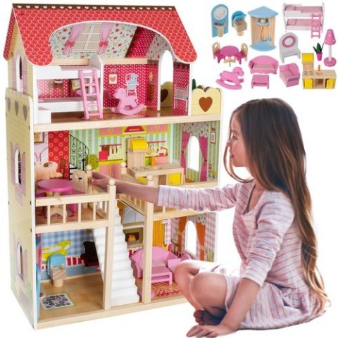 DOMEK DREWNIANY DLA LALEK - WILLA D11252