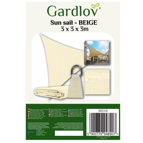 ŻAGIEL PRZECIWSŁONECZNY 3X3X3 BEŻOWY GARDLOV 23146