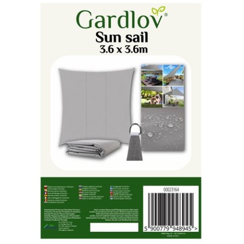 ŻAGIEL PRZECIWSŁONECZNY 3.6X3.6M GARDLOV 23164 ŻAGIEL PRZECIWSŁONECZNY 3.6X3.6M GARDLOV 23164