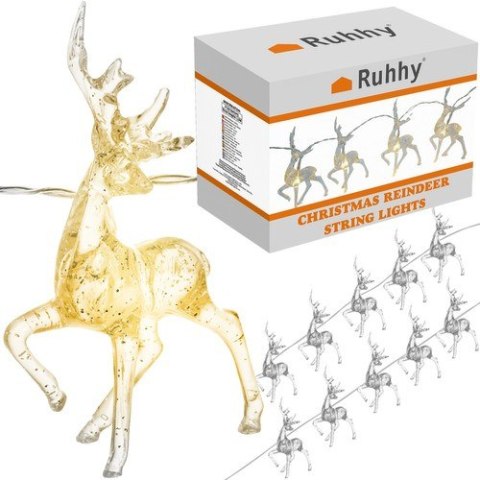 LAMPKI ŚWIĄTECZNE- RENIFERY RUHHY 24955