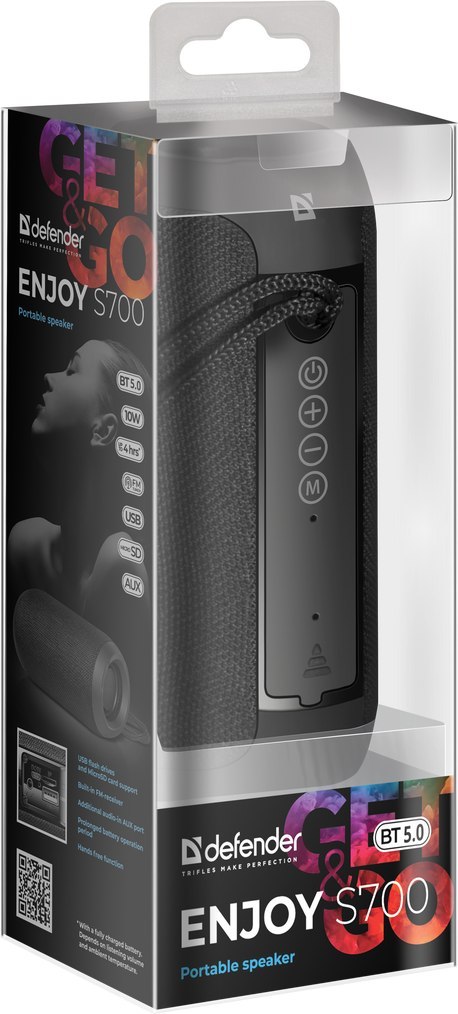 GŁOŚNIK DEFENDER ENJOY S700 BLUETOOTH/FM/SD/USB CZARNY