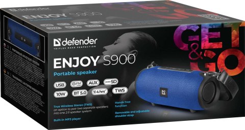 GŁOŚNIK DEFENDER ENJOY S900 BLUETOOTH/FM/SD/USB NIEBIESKI