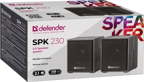 GŁOŚNIKI DEFENDER SPK-230 4W 2.0 DREWNIANE USB