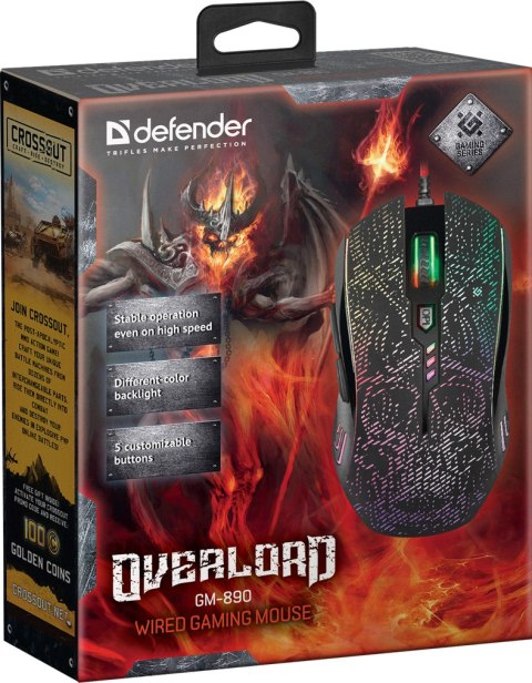 MYSZ DEFENDER OVERLORD GM-890 OPTIC 3200dpi 6P