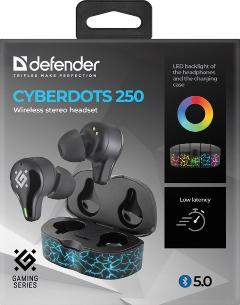 SŁUCHAWKI DEFENDER BLUETOOTH CYBERDOTS 250 GAMING CZARNE