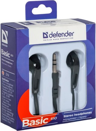 SŁUCHAWKI DEFENDER DOUSZNE BASIC 610 CZARNE