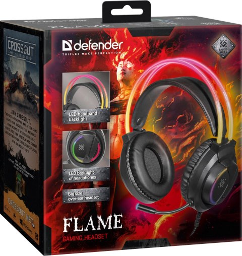 SŁUCHAWKI DEFENDER Z MIKR FLAME RGB