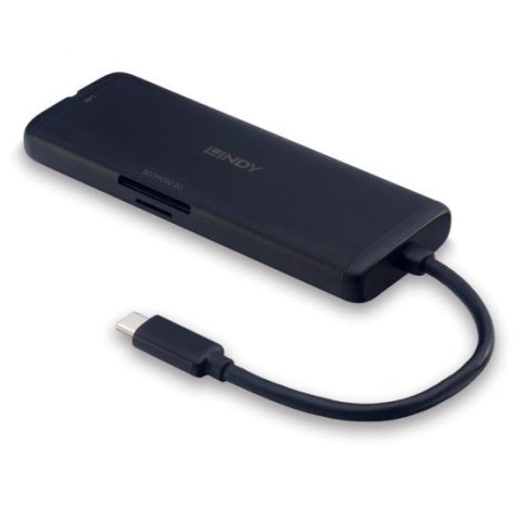 Lindy 43358 stacja dokująca Przewodowa USB 3.2 Gen 1 (3.1 Gen 1) Type-C Czarny