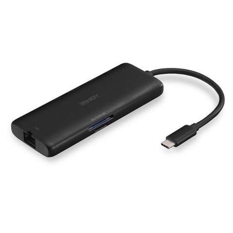 Lindy 43358 stacja dokująca Przewodowa USB 3.2 Gen 1 (3.1 Gen 1) Type-C Czarny