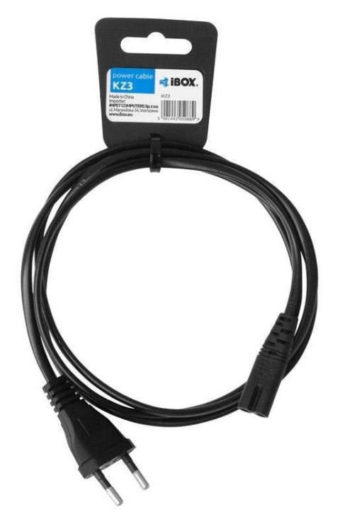 Kabel zasilający IBOX Schuko - IEC320 C7 1.5m. IKZ3 Kabel zasilający IBOX Schuko - IEC320 C7 1.5m. IKZ3
