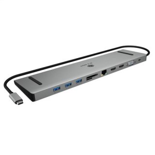 Stacja dokująca IcyBox USB-C -> HDMI/VGA/USB-A/USB-C/3,5mm