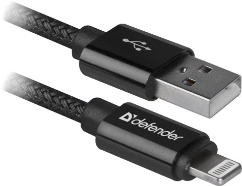 KABEL DEFENDER USB-LIGHTNING 1,0m 2.1A CZARNY