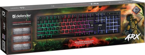 KLAWIATURA DEFENDER ARX GK-196L LED GAMING